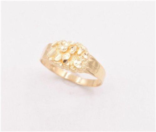 Oval Nugget Ring in 10K Yellow Gold (Unisex)