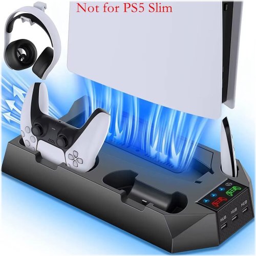 CoolCharge Station for PS5 Console with Dual Controller Support and Cooling Fan