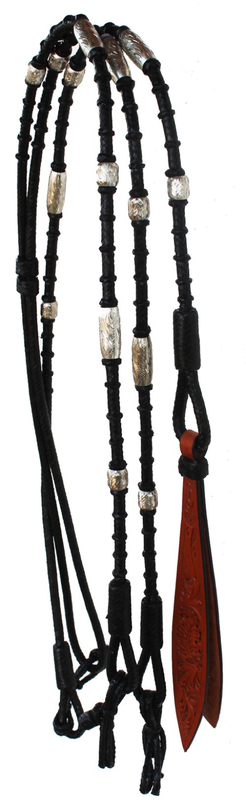 Braided Leather Rawhide Rommel Reins