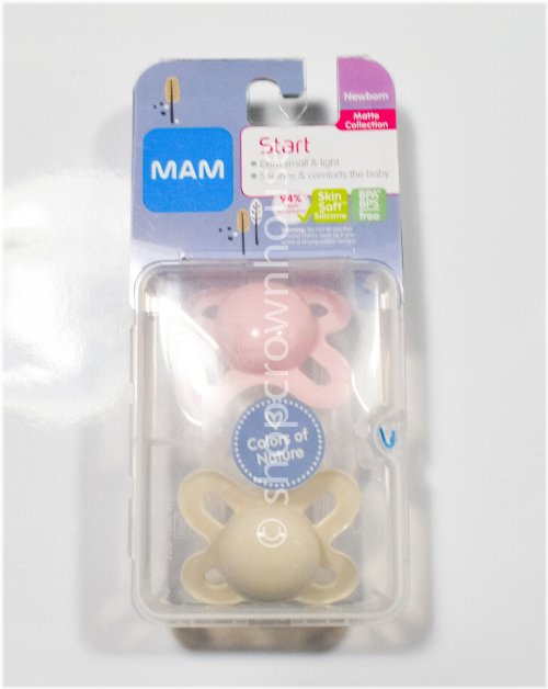 Matte Collection Newborn Pacifier - Pink & Tan by MAM