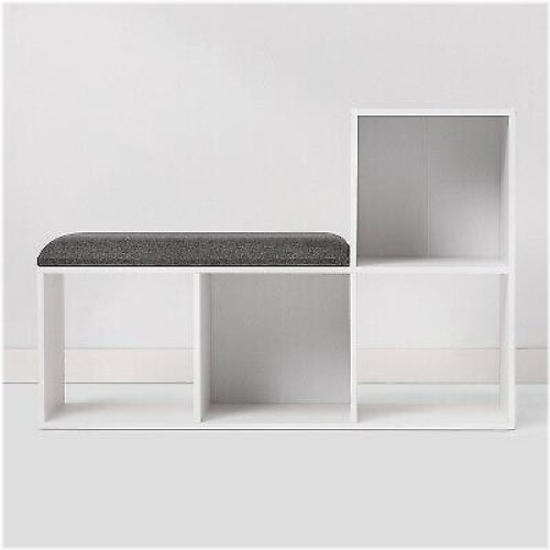 Refined Cube Storage Bench - Classic White