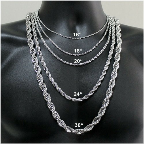 Elegant Steel Twist Rope Necklace Collection