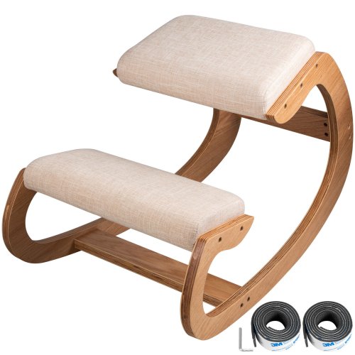 SpineAlign Wooden Kneeling Chair in White