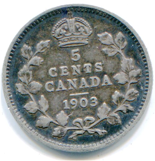 Scarce Canadian 5 Cents Coin from 1903