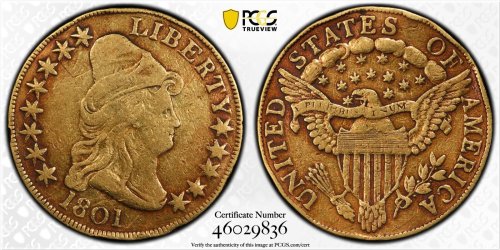 1801 Draped Bust Gold Eagle - PCGS VF Detail