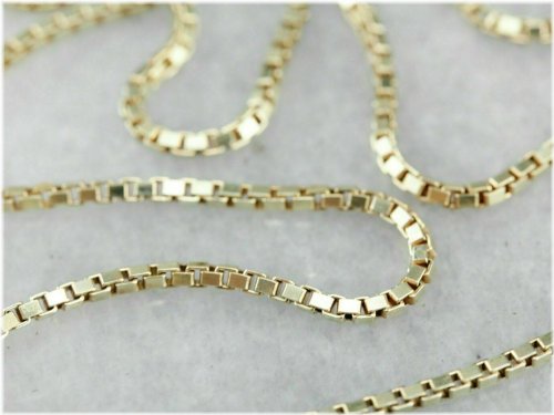 Golden Box Chain Necklace: A Timeless Treasure in 10K Solid Gold