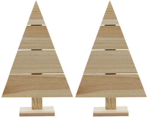 Rustic Wood Christmas Tree Decor Set