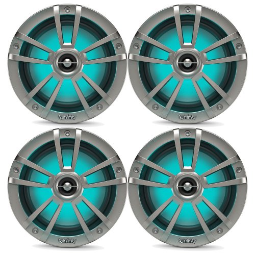 Titanium Marine Speakers with RGB LED Lights (Set of 4)