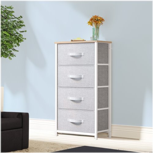 White 4-Drawer Bedroom Cabinet