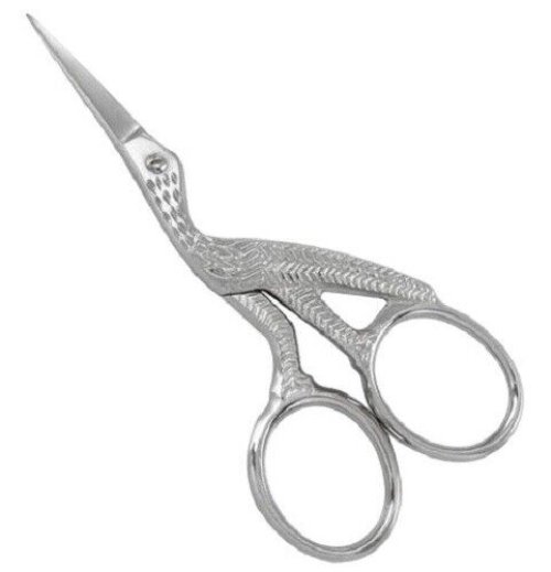 Silver Plated Stork Embroidery Scissors