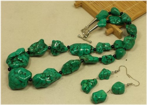 Turquoise Nugget Jewelry Set