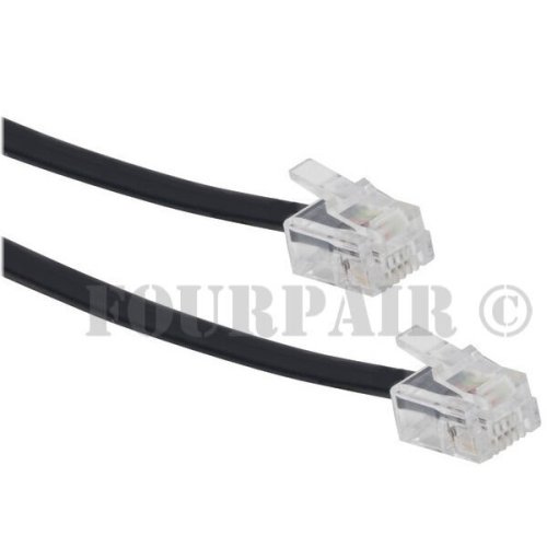 LongReach Connect - Black Telephone Line Cord for Modems, Fax and Phones