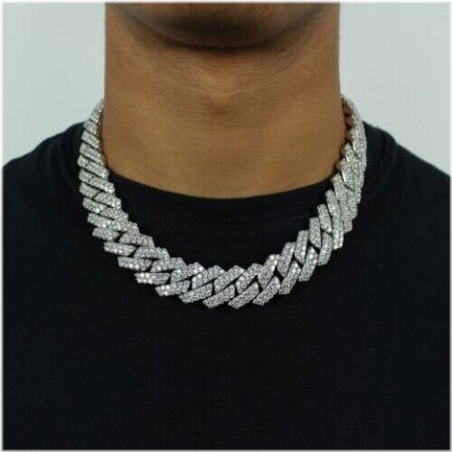 Frostbite Chain - 15mm Miami Cuban White Gold Plated Pendant with Clear Rhinestones