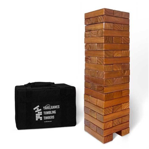 Pine Block Stack and Tumble Game - 56 Pieces