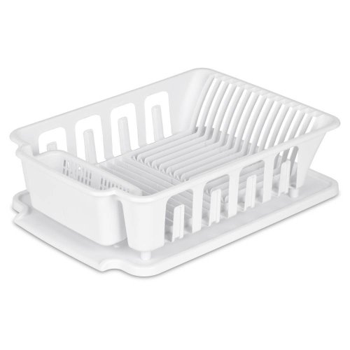 White Plastic Sink Drainer Set
