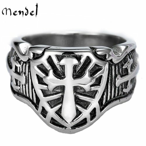 Steel Cross Knight Ring