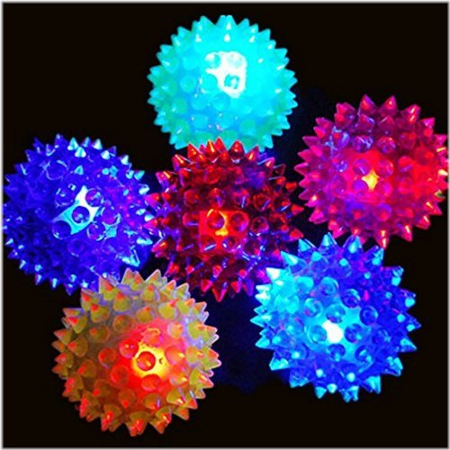 Glowing Spike Squeaky Bounce Balls Set