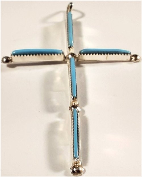 Southwestern Turquoise Cross Pendant