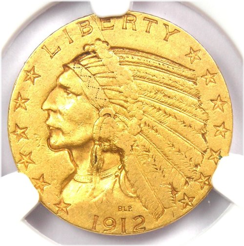 San Francisco 1912-S Gold Half Eagle - NGC AU53