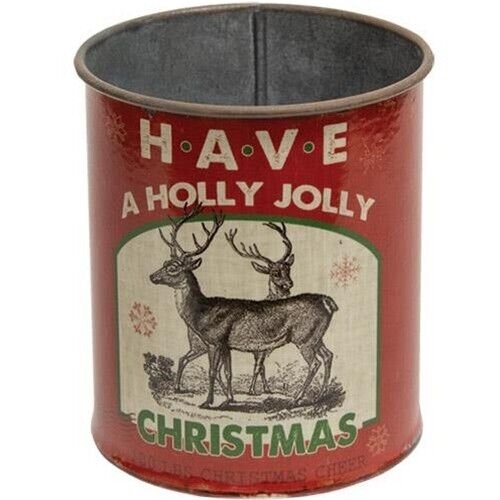 Holly Jolly Metal Can Basket