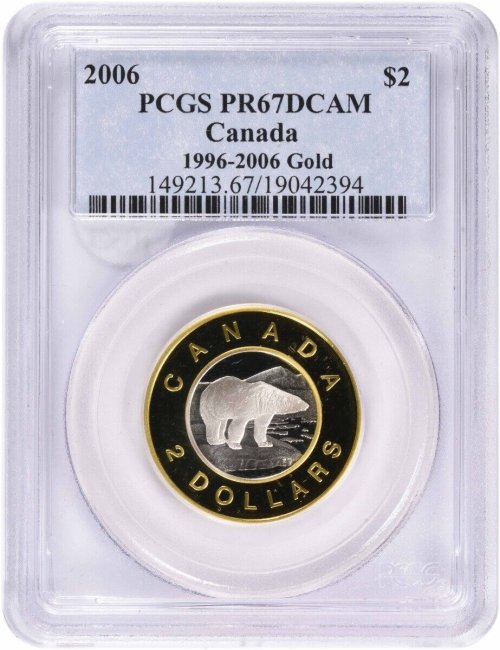 2006 Gold PR67DCAM PCGS $2 Canadian Coin