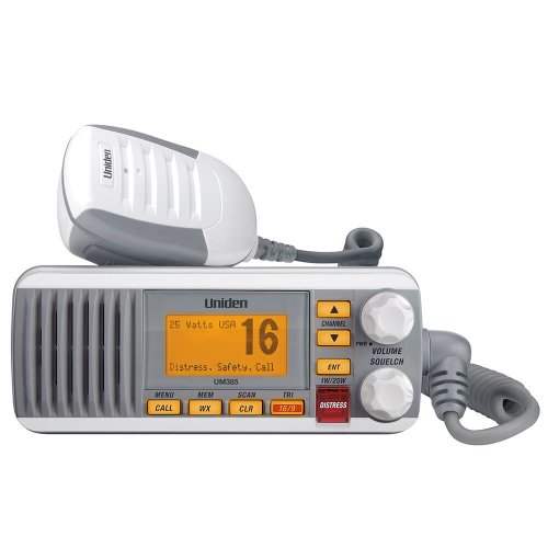 White VHF Marine Radio with DSC and NOAA/SAME Alerts by Uniden