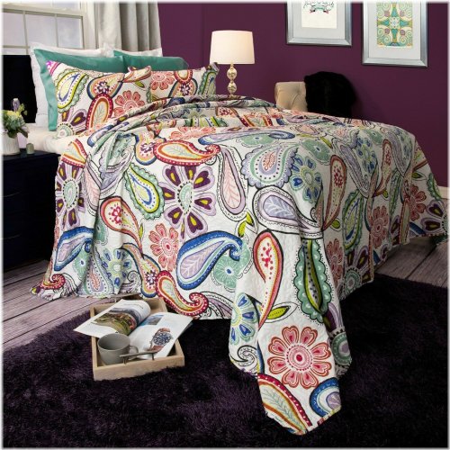 Paisley Floral Reversible Quilted Bed Cover