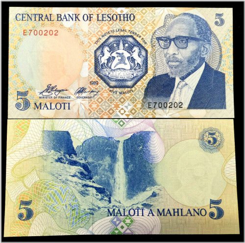 Lesotho 5 Maloti 1989 Banknote