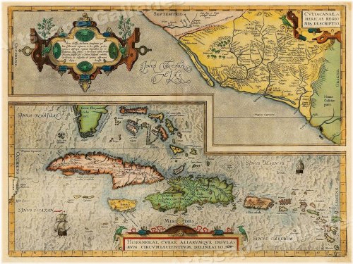 New World Cartography: Caribbean & Cuba Map (1580) - Vintage Style (18x24)