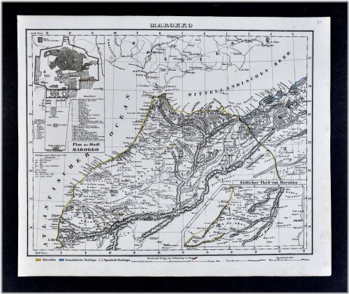 North African Cities - 1847 Flemming Map