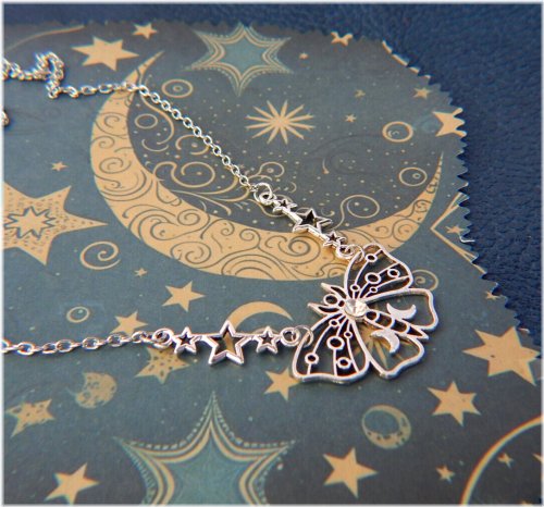 Moonlit Moth Pendant Necklace