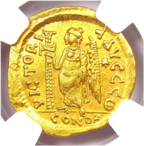 Zeno Gold Solidus 474-491 AD - NGC Choice XF