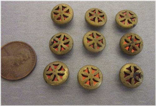 Victorian Red Twinkle Star Button Set