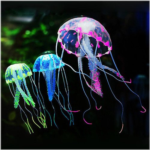 Glowing Jellyfish Aquarium Ornament Set