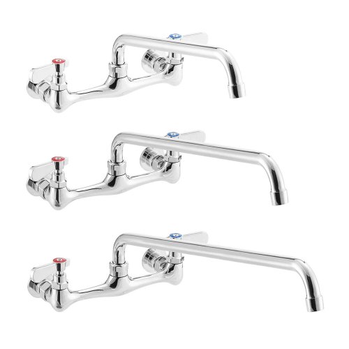 PrecisionFlow Wall Mount Faucet | Commercial Grade | 8" Center Spout