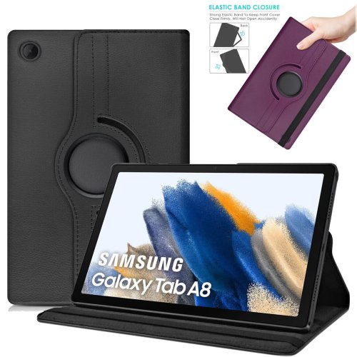 Galaxy Tab A8 Leather Stand Cover with 360 Rotation