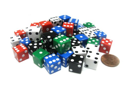 Multicolor Square Edge Dice Set