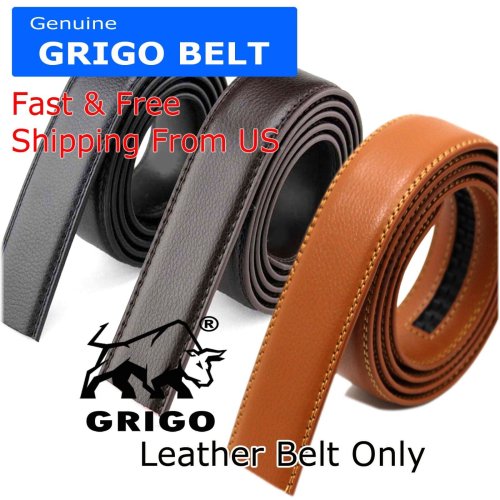 Genuine Leather Automatic Ratchet Belt for Men