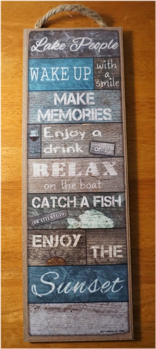 Rustic Wood Plank Sign - Lake People Collection