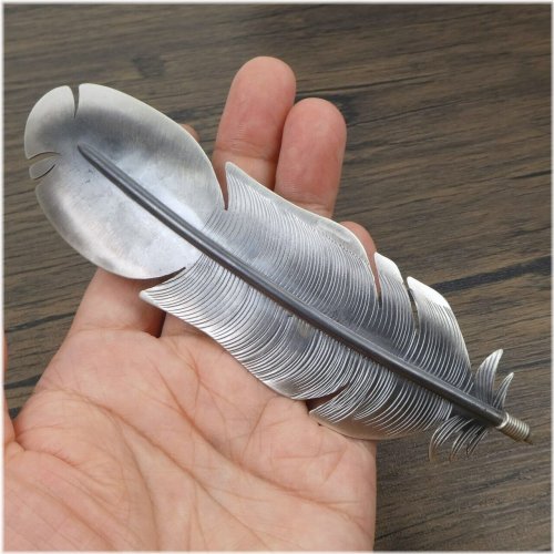 Silver Feather Hair Barrette Clip
