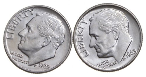 1963 P D Roosevelt Dime Gem BU Collection Lot Set