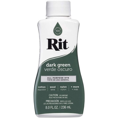 Dark Green All-Purpose Liquid Dye (8 oz) for Fabric, Clothes, Wood, Crafts, and Paper by Rit