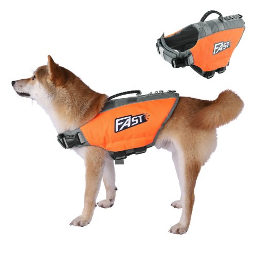 Canine Shield Safety Vest with Reflective Features and Inflatable Rescue Capability