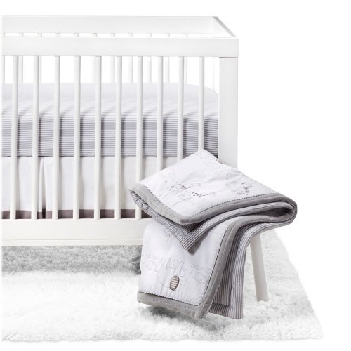 Cloud Island Gray 4-Piece Crib Bedding Set