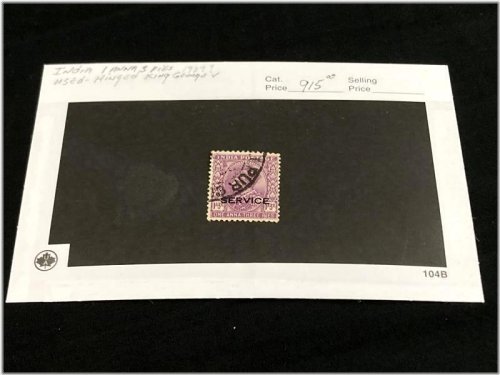 King George V 1 Anna 3 Pies Purple Stamp (1927)