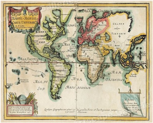 Antique World Cartography Wall Art