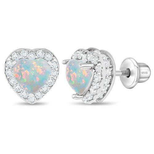 Opal Heart Sparkle Earrings