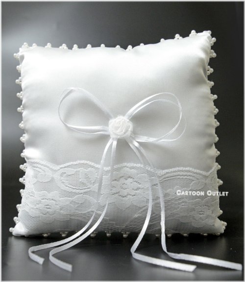 White Ring Bearer Pillow for Weddings