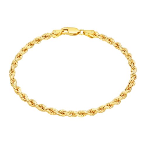 Sunburst Gold Rope Bracelet with Diamond Cut Detailing