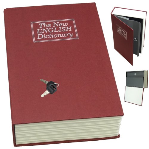 Red Book Security Box with Key Lock - Concealed Dictionary Safe